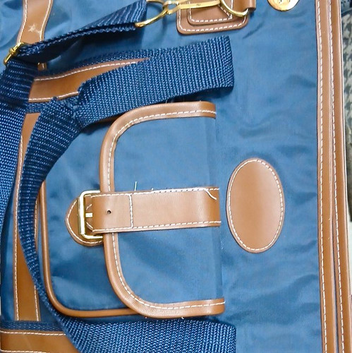 Blue nylon duffle bag - blue,