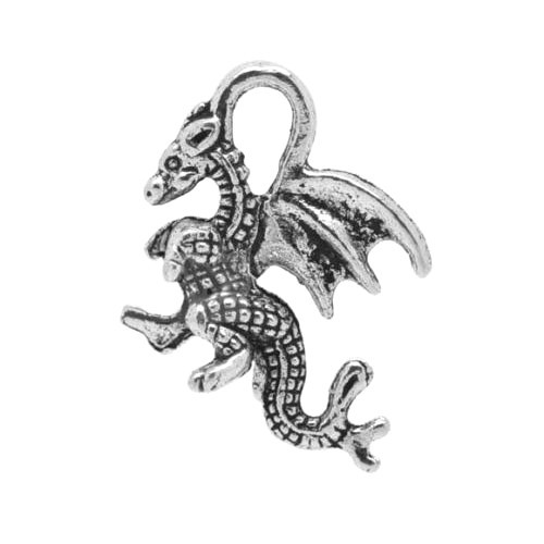 Metal alloy dragon charms - metal,