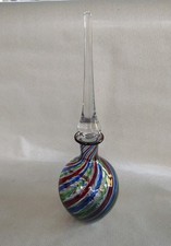 Large Vtge Murano Ballerin Swirl Art Glass Perfume Bottle With Teardrop Stopper