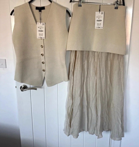 Zara beige knit piece set - beige,