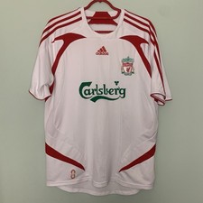Liverpool Adidas Carlsberg 2007/08 Away football Shirt Men’s Size Medium White