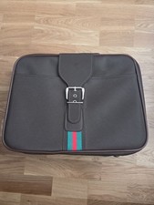 Vintage Style Small Suitcase / Briefcase - Brown - 17" x 13" x 6" - Buckle & Zip