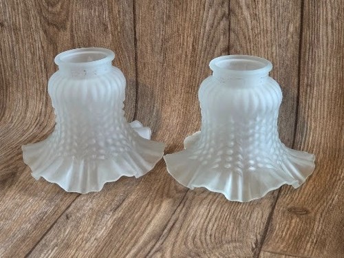 Pair vintage frosted - vintage, glass