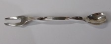 Vintage solid h/m silver unusual style spoon & fork combined 15cm weight 14.5g H
