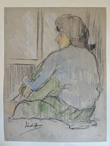 Ruskin spear pastel drawing - pastel,