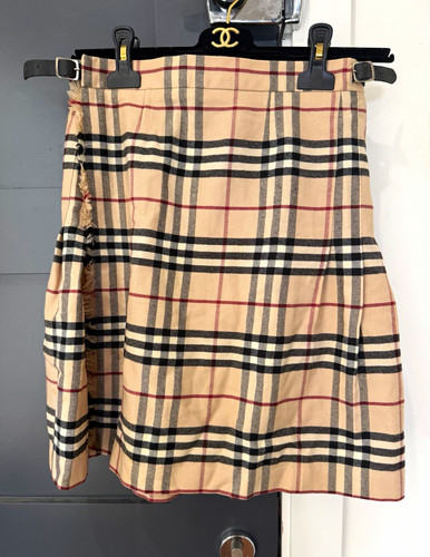 Burberry beige check pleated - beige,
