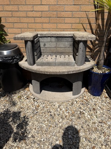 Stone bbq with grills - bbq,
