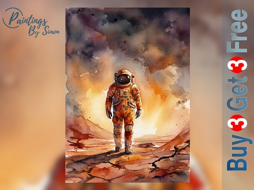 Astronaut wall art print - 5"x7",