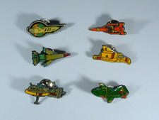 Set of 6 Original Vintage Thunderbirds Pin Badges
