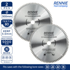 2x 300mm x 80T x 30mm TCT