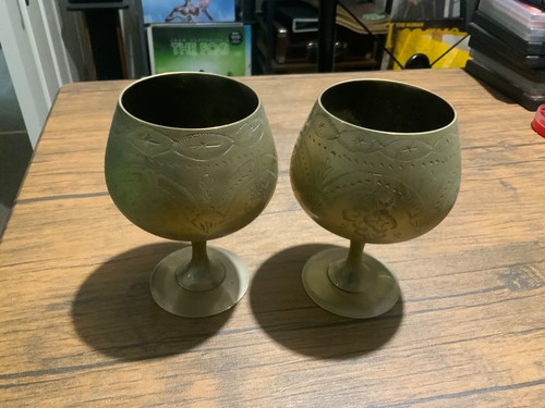 Vintage brass goblet - 2,