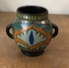 Vintage Gouda Holland, Flora Keramiek 'Hyl Matapo' Pottery Vase 10.5cm Tall