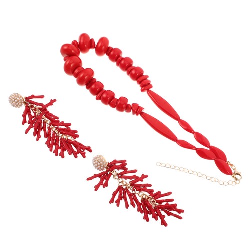 Lightweight red coral necklace - red,