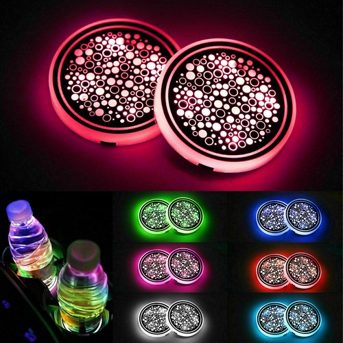 2pcs rgb led coaster car - rgb,