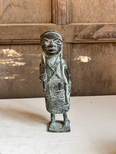 African benin bronze sculpture - african,