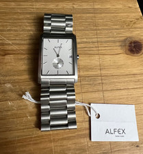 NEW MEN'S ALFEX 5581 SWISS MADE STAINLESS STEEL WATCH NEEDS BATTERY $495
