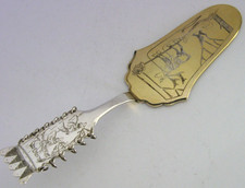 BEAUTIFUL SOLID SILVER REINDEER SERVER CHRISTMAS CAKE SLICE 1963 SWEDISH 54g