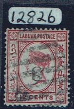 LABUAN 1880 8c on 12c carmine