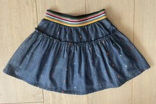 Designer MIM-PI Girls tiered skirt jean denim Dotted Lined. Age 11 Years