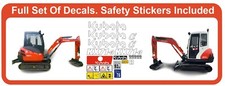 Kubota KX71-3 Mini Digger  Full Sticker / Decal Kit . Safety Stickers Included