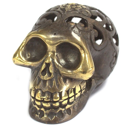 Vintage brass skull - vintage,