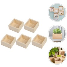  5 Pcs Wood Crate Box Boxes