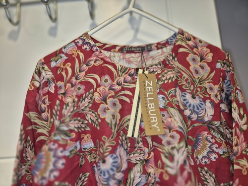 Floral red cotton tunic - floral,