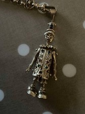STUNNING 9CT YELLOW GOLD ARTICULATED STONE SET CLOWN PENDANT AND XL CHAIN 