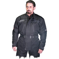 Tuzo Dakar Motorcycle Motorbike 100% Waterproof Men's Black Textile Jacket -T 