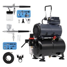 Switzer Airbrush Kit + Compressor With Tank Double Action AS186 Paint Nail Tatoo