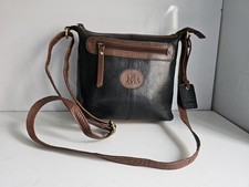 ROWALLAN DESIGNER WOMENS BLACK BROWN LEATHER  TOTE CROSSBODY SHOULDER HANDBAG