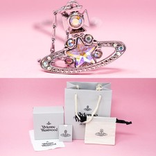 Vivienne Westwood Bracelet Silver Plated Star Holographic Orb Charm & Gift Box