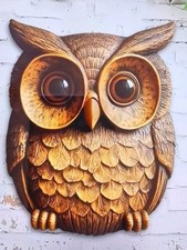 OWL  2D (Flat) rustic Vintage Wooden WALL HANGING Decor  30x24cm