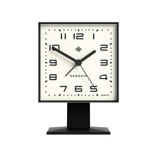 Newgate® Victor Alarm Clock Matt Black Cube Pedestal Arabic Dial Silent Quartz