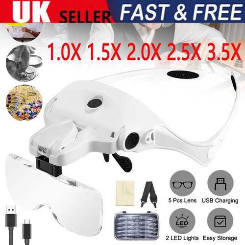 Magnifying glass headset led - headset,