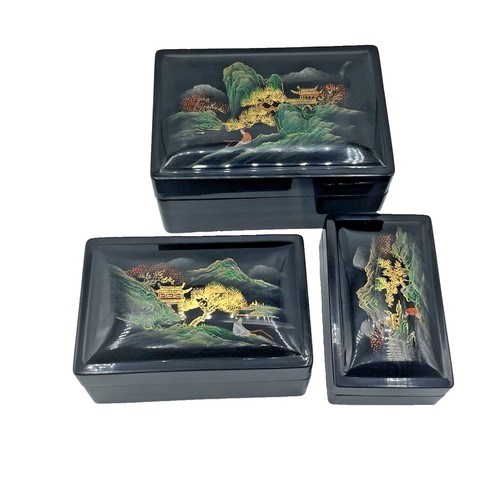 Vintage chinese black lacquer - vintage,