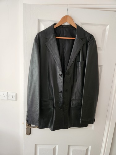 Men italian leather jacket - italian,