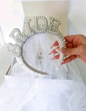 Bride Pearl Headband & Veil