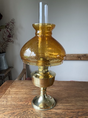 Vintage brass glass aladdin - &,