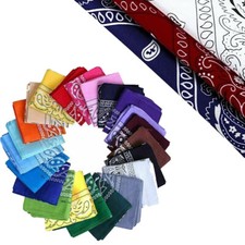 Pack of 5 XL Paisley Pattern Bandana Extra Large Headband Neck Scarf 100% Cotton