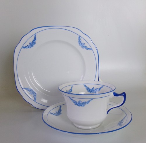 Diamond china blue tea trio - diamond,