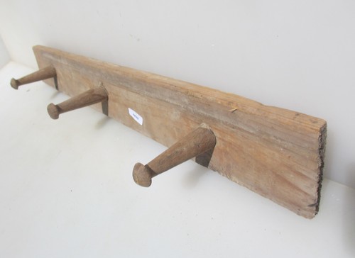 Vintage wooden coat rack hooks - vintage,