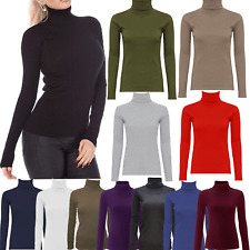Womens Ribbed Thin Polo Neck