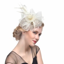 Elegant Feather Fascinator Headband for Ladies Wedding Royal Ascot Races NEW