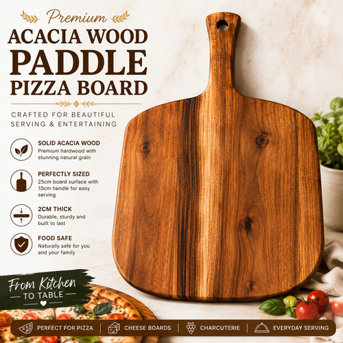 Premium acacia wood pizza - premium,
