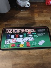 Texas Hold Em Poker Set Chips, Cards, Dice, Decks, and Case