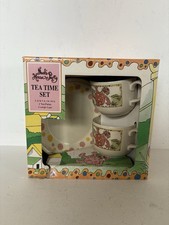 Noel's House Party Mr Blobby Crinkley Bottom Tea Time Set Cups Plates 1992 Boxed