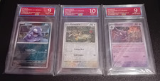 3x Slab Cave Graded Pokemon Slab Card Bundle Job Lot Collection (2 x 9's & a 10)