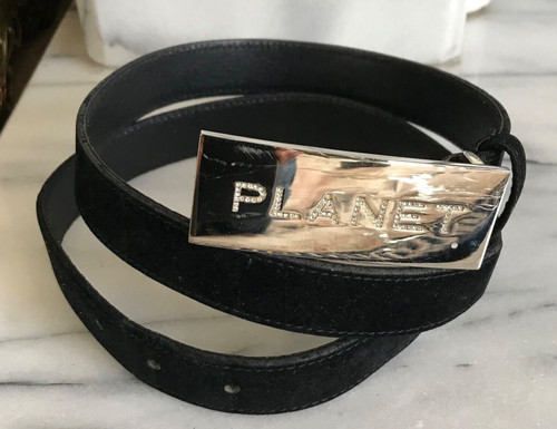 Planet black suede belt - black, size