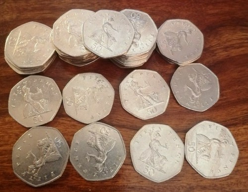 Seated britannia 50p - seated,